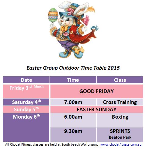 Easter Time table